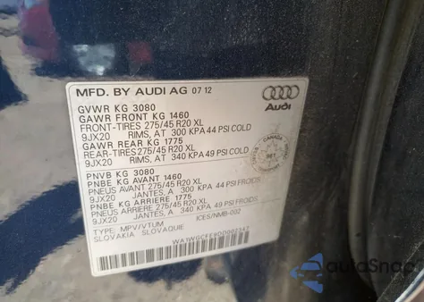 2013 Audi Q7 Prestige z USA, uszkodzony, nr VIN WA1WGCFE9DD002347